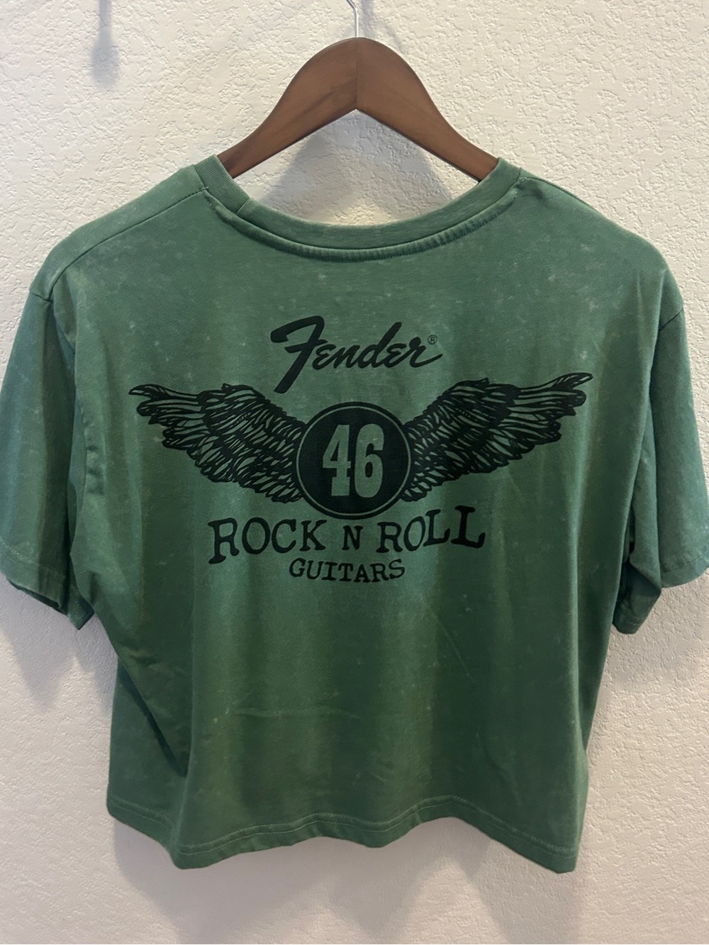 Fender Green Rock N Roll Wings Graphic Womens Tee